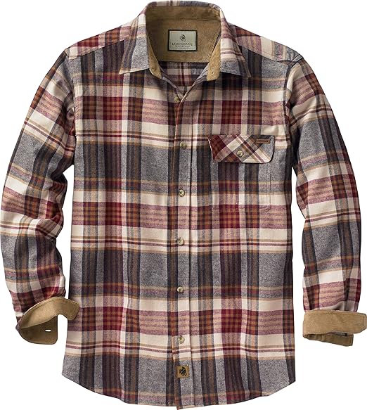 Legendary Whitetails Men's Buck Camp Flannel, Long Sleeve Plaid Button Down Casual Shirt